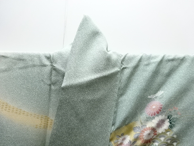  未使用品　波に草花模様訪問着